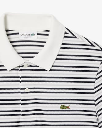 Classic Fit Striped Petit Piqu&eacute; Polo
