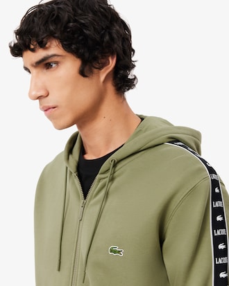 Men's Logo Stripe Zip-Up Hoodie