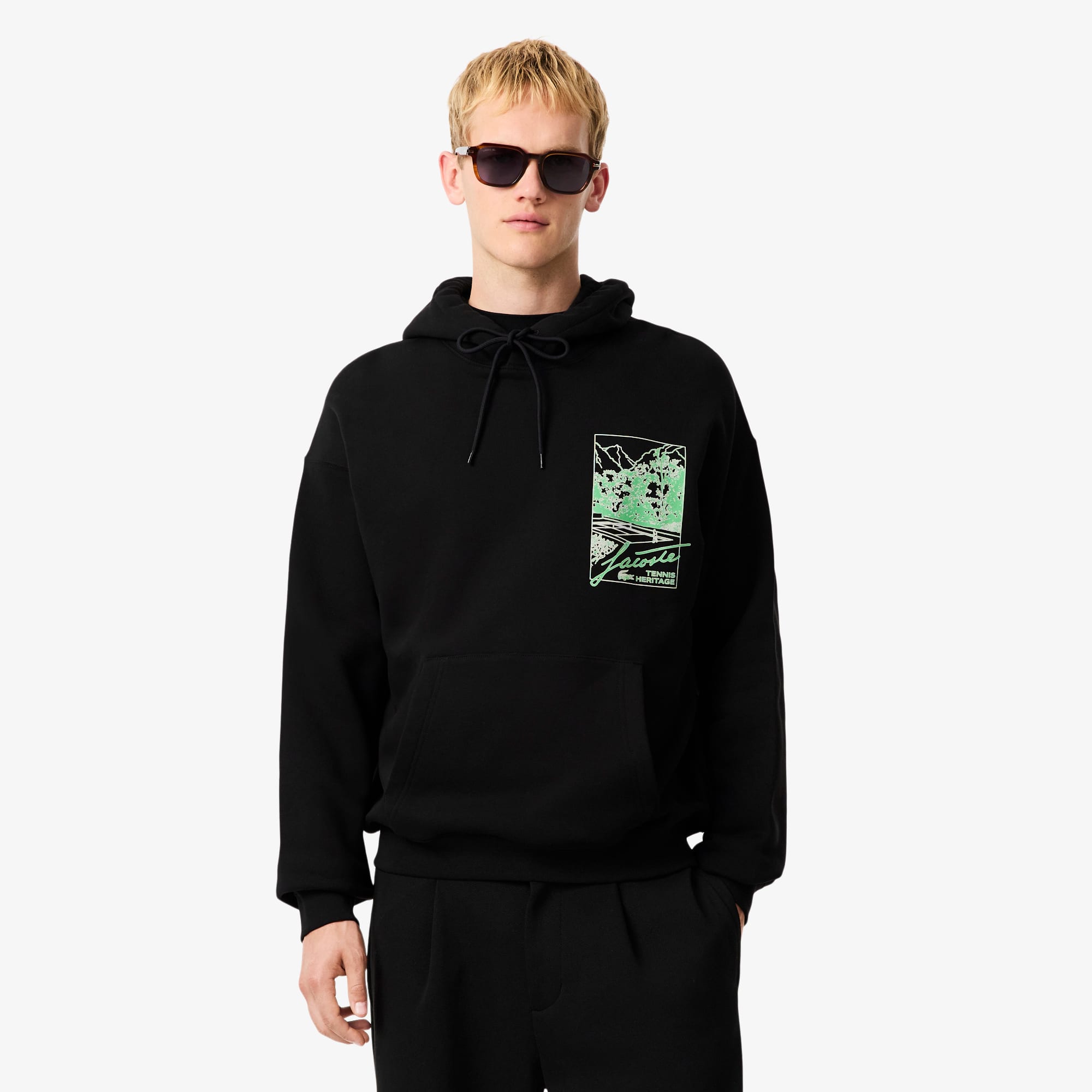 Lacoste Men's Printed Fleece Hoodie