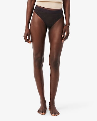 Logo Waist Mesh String Briefs