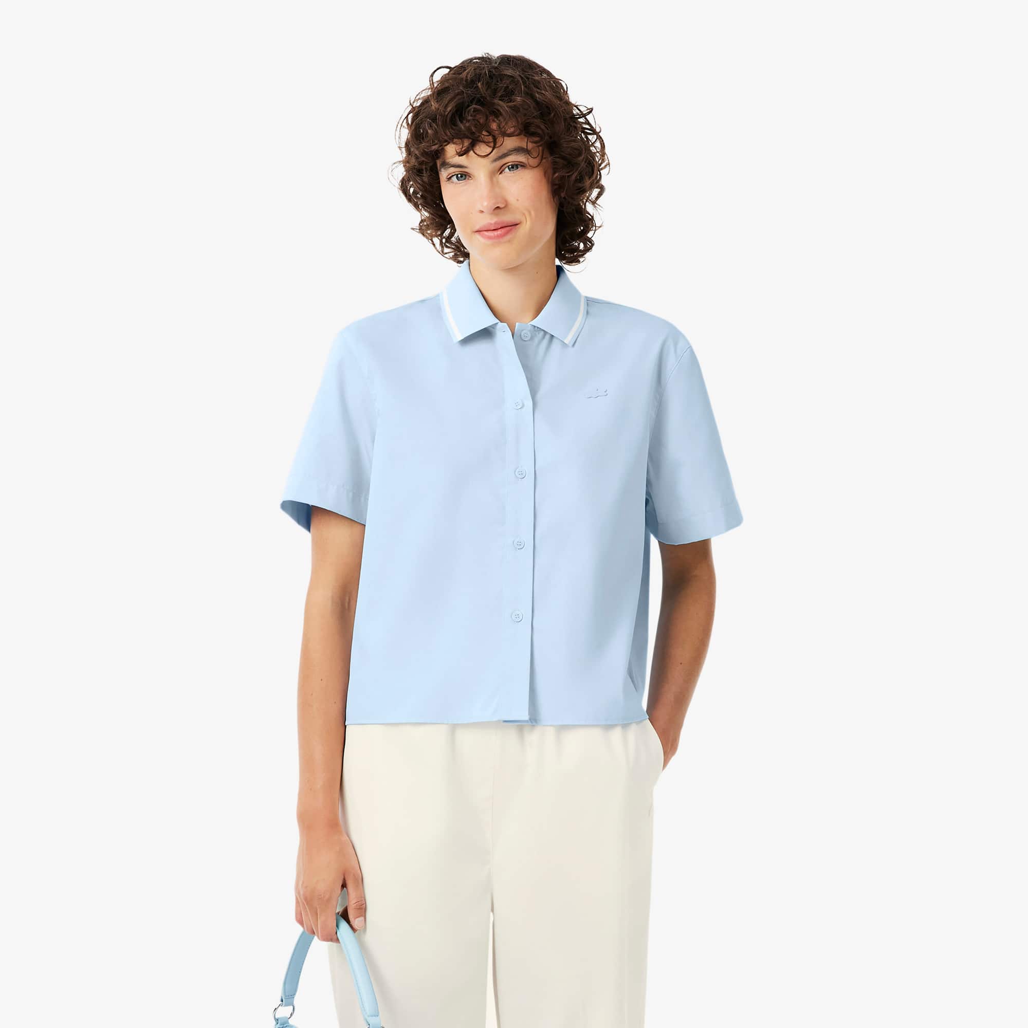 Petit Piqué Effect Oversized Shirt