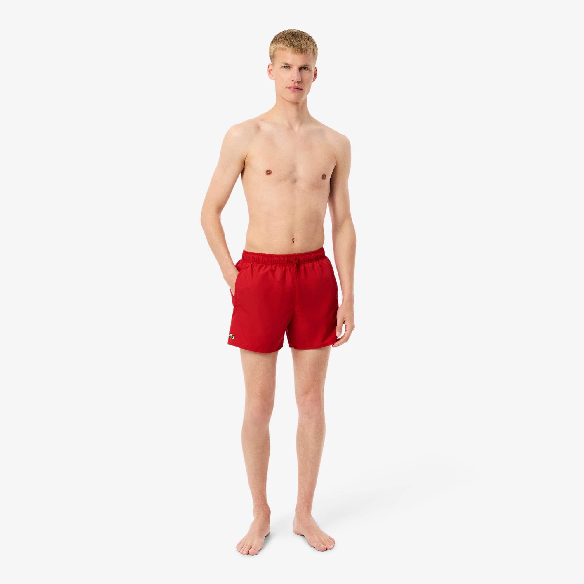 Shop Lacoste Men's Lightweight Swim Shorts - Xl In Red