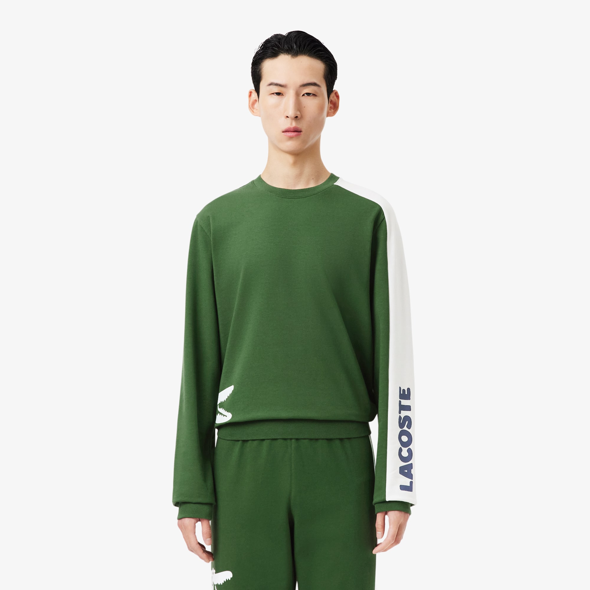 Lacoste Men's Printed Fleece Lounge Sweatshirt