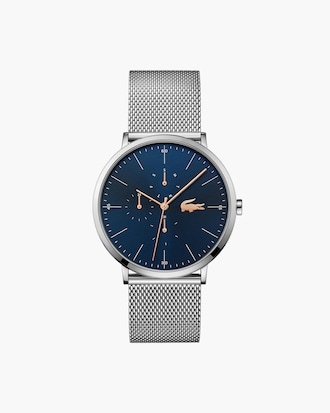 Gents Moon Multifunction Watch with Stainless Steel Mesh Band Strap