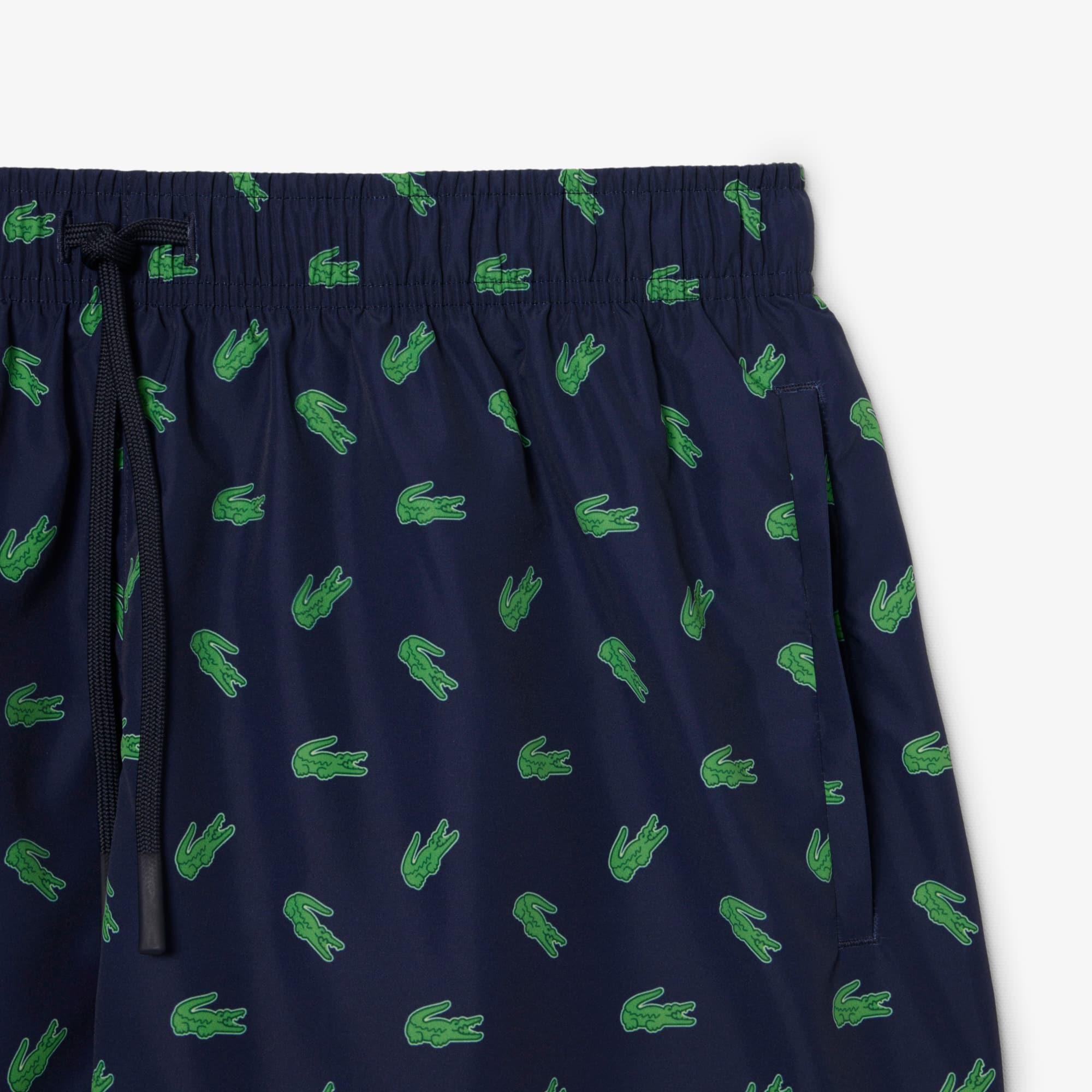 Mid Length Crocodile Print Swim Trunks