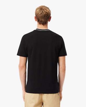 Men's Stretch Piqu&eacute; Striped Collar T-Shirt