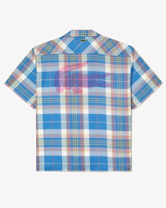 Chemise homme &agrave; manches courtes Lacoste &agrave; carreaux en coton biologique