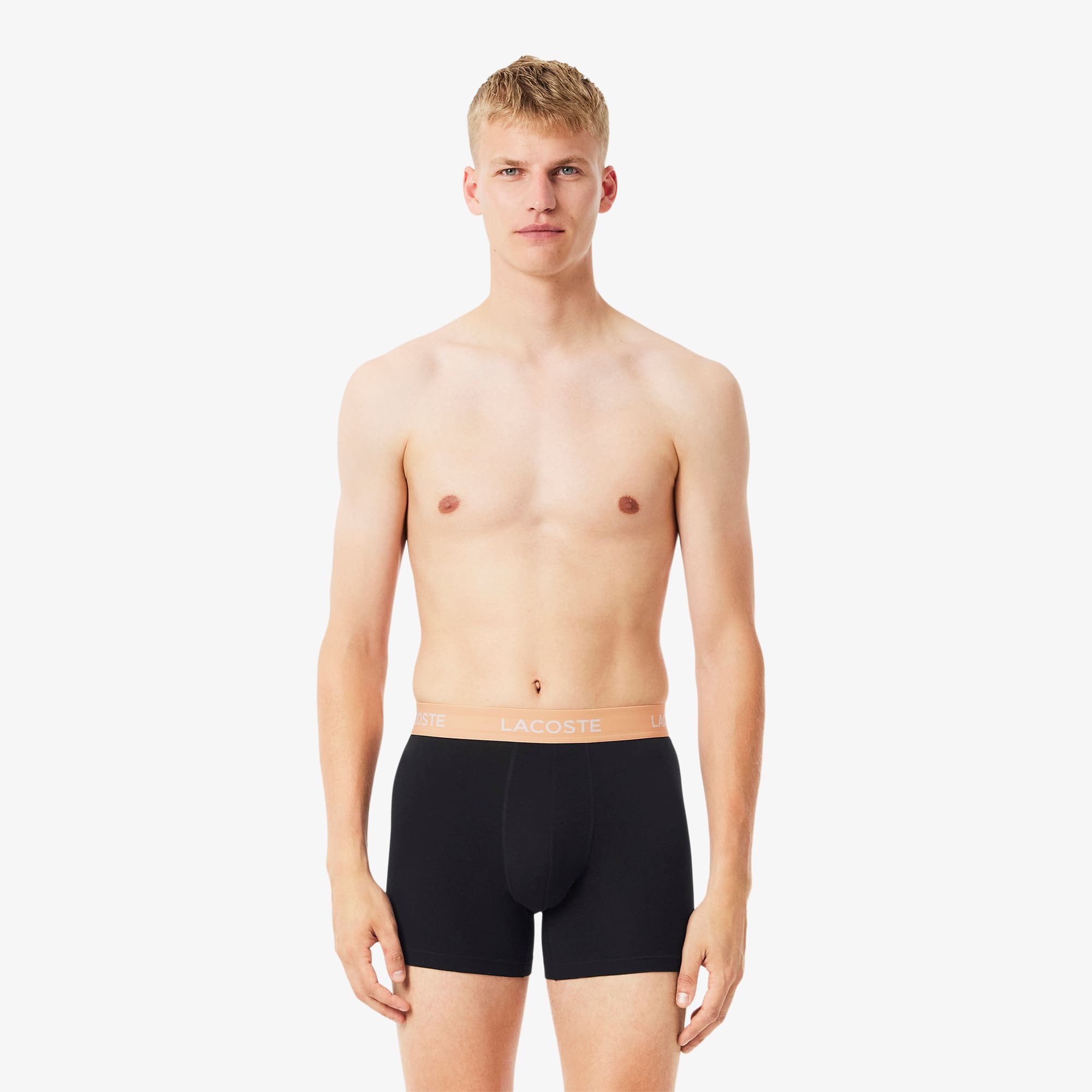 Lacoste Men's 5-Pack Regular-Fit Stretch Logo Band Boxer Briefs - Black Assorted