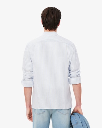 Men's Regular Fit Striped Linen Shirt