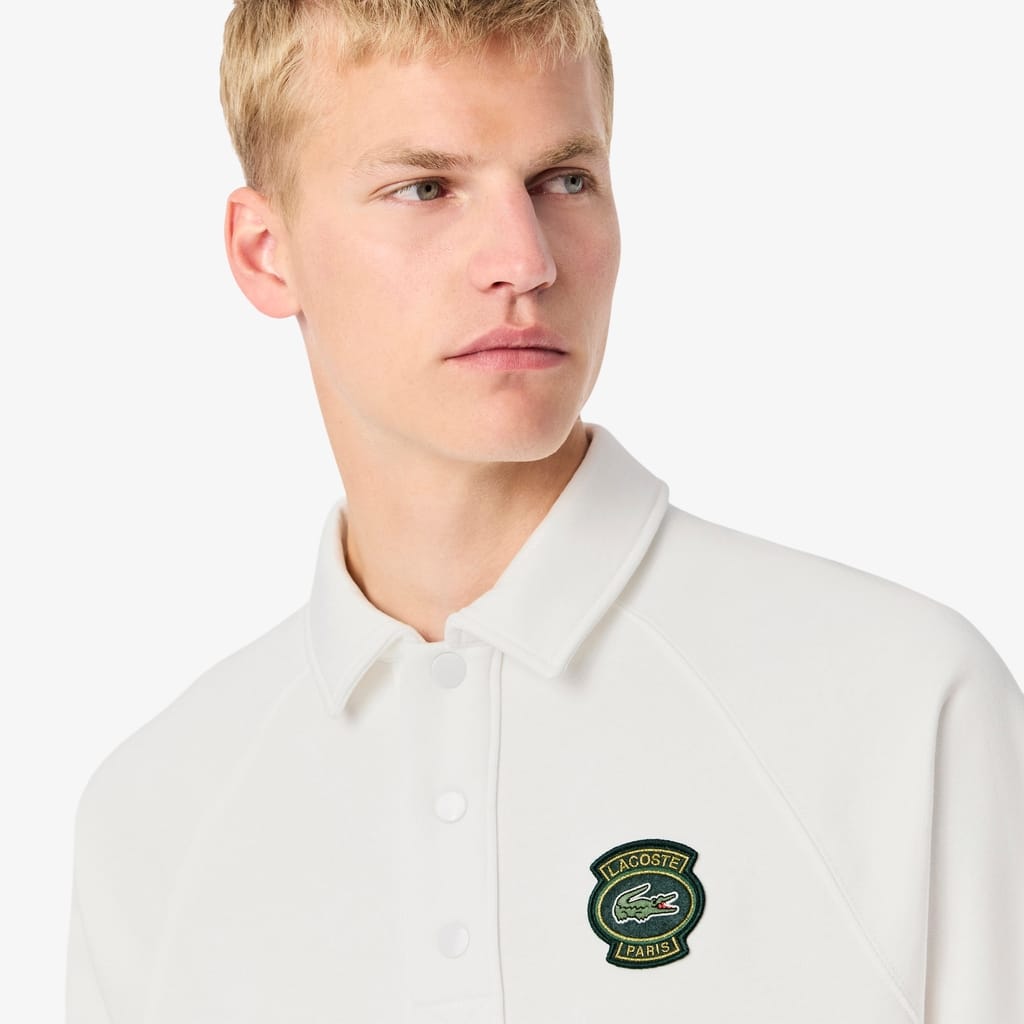 Men's Loose Fit Polo Collar Fleece Sweatshirt - Sweaters