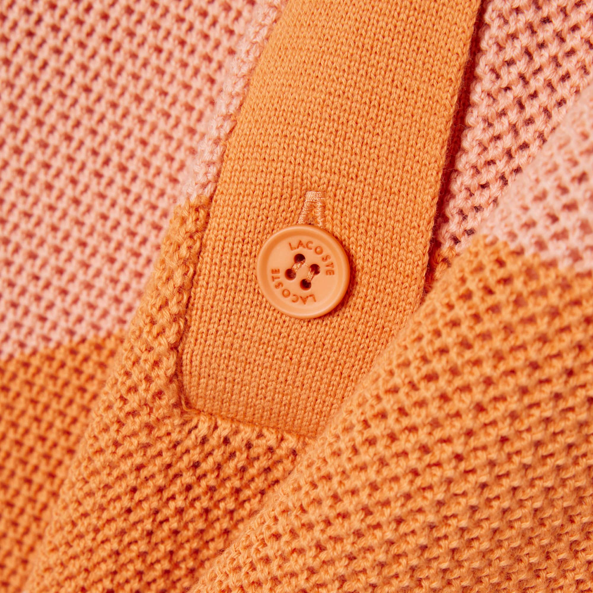 Striped Mesh Knit Polo Collar Sweater - Sweaters & Sweatshirts