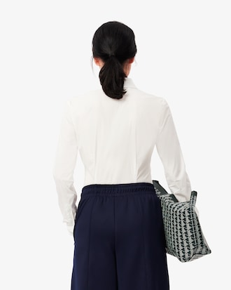 Women's Slim Fit Ribbed Collar Poplin Shirt