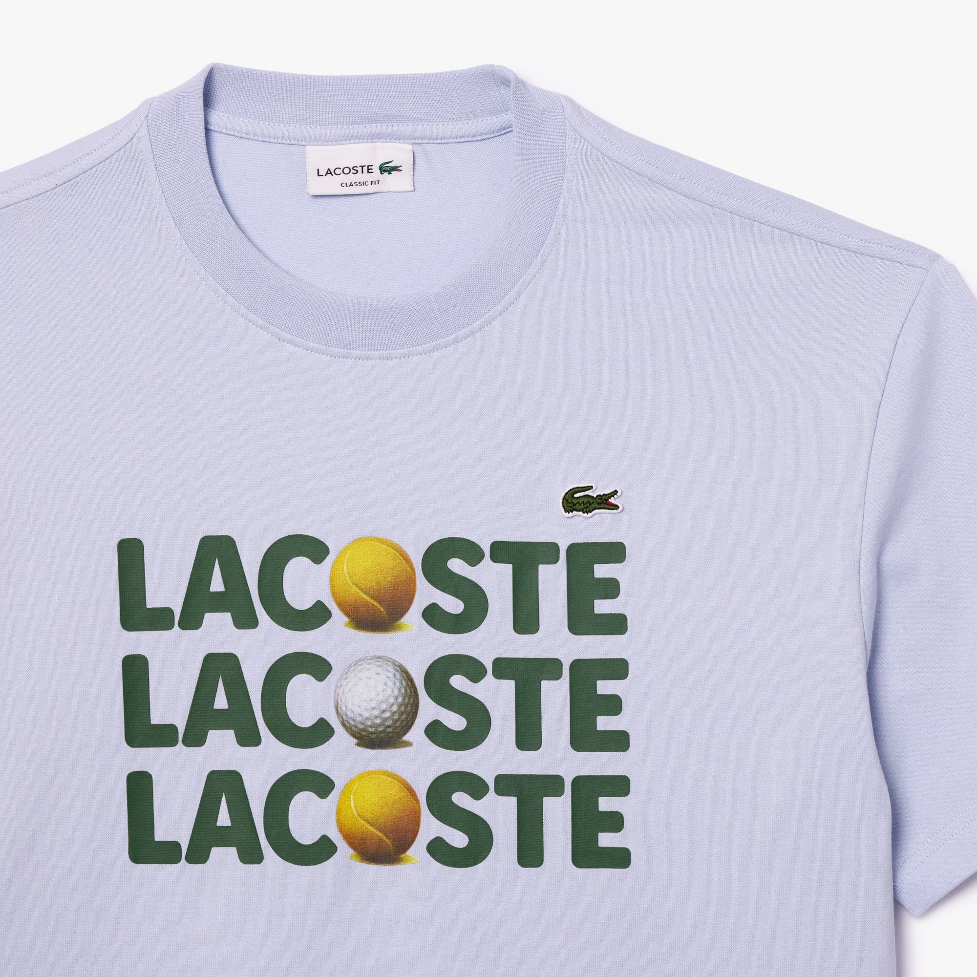 【Lacoste】 t-shirt in horizontal（送料込み） Men's Washed Effect Tennis Print T-Shirt - T-shirts - New In