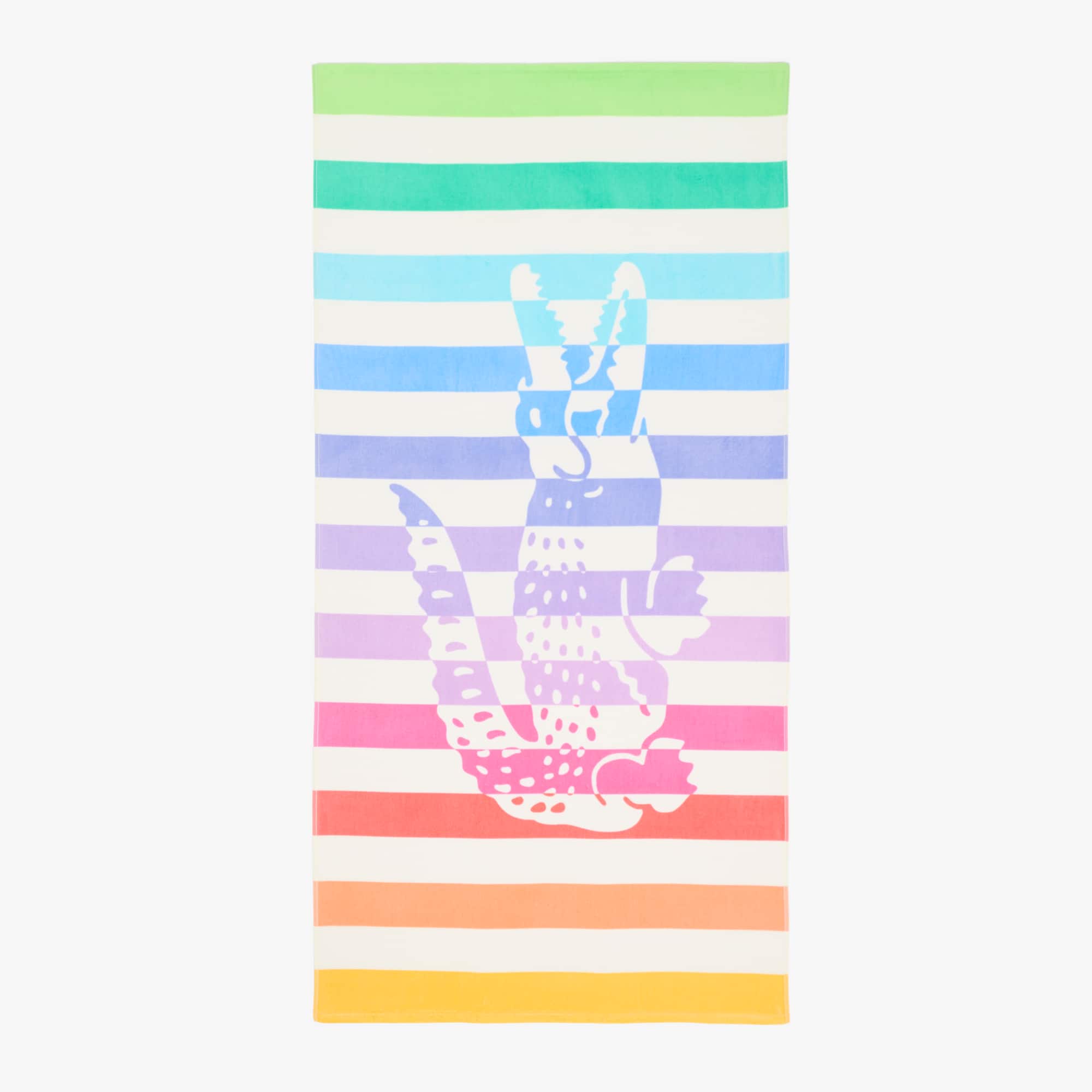 Lacoste Striped Crocodile Print Cotton Beach Towel, 36" x 72" - Multi