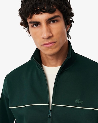 Men's Satin Effect Zip-Up Fleece Sweatshirt