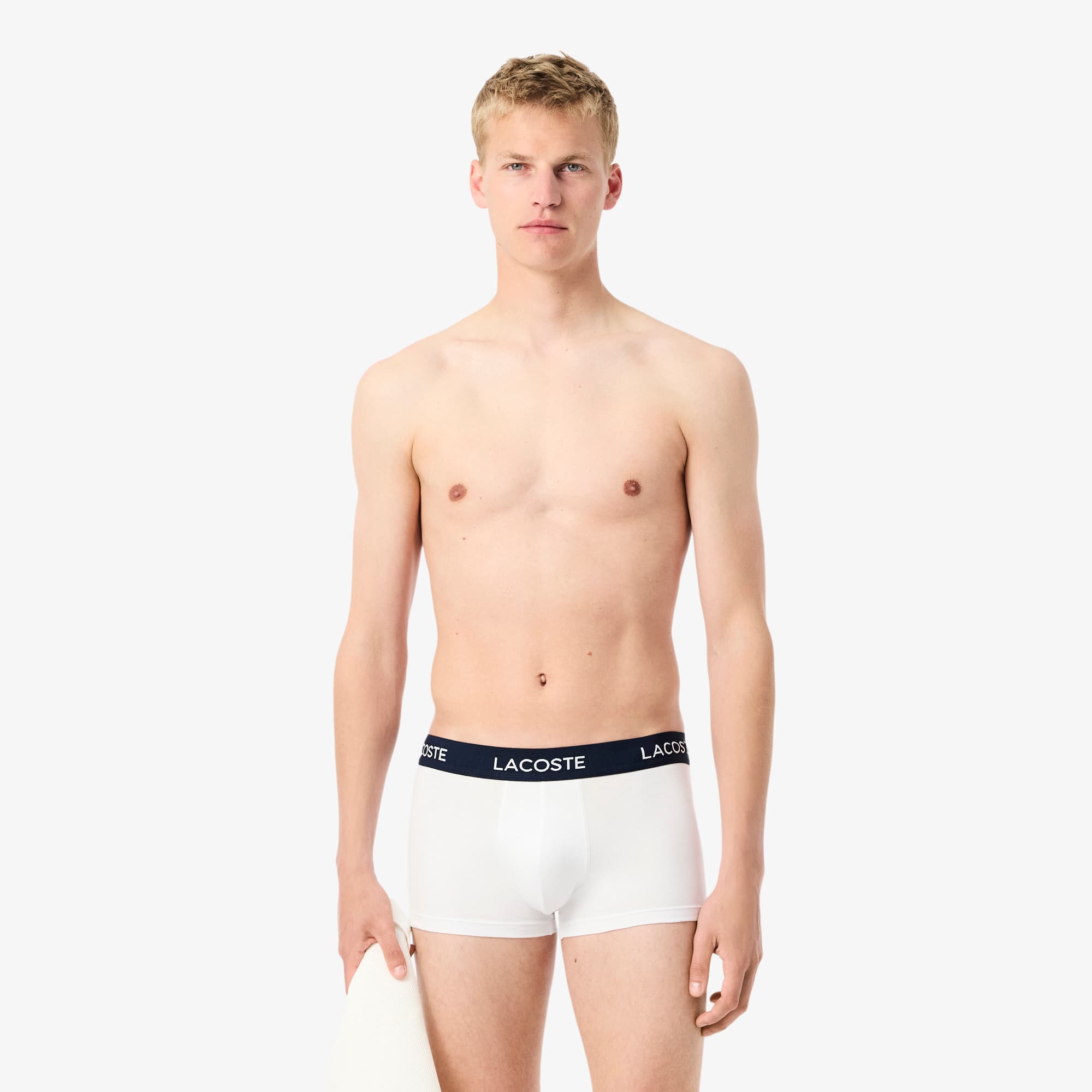 Lacoste Paquete de 5 Bóxers de Tejido de Algodón para Hombre Blanco