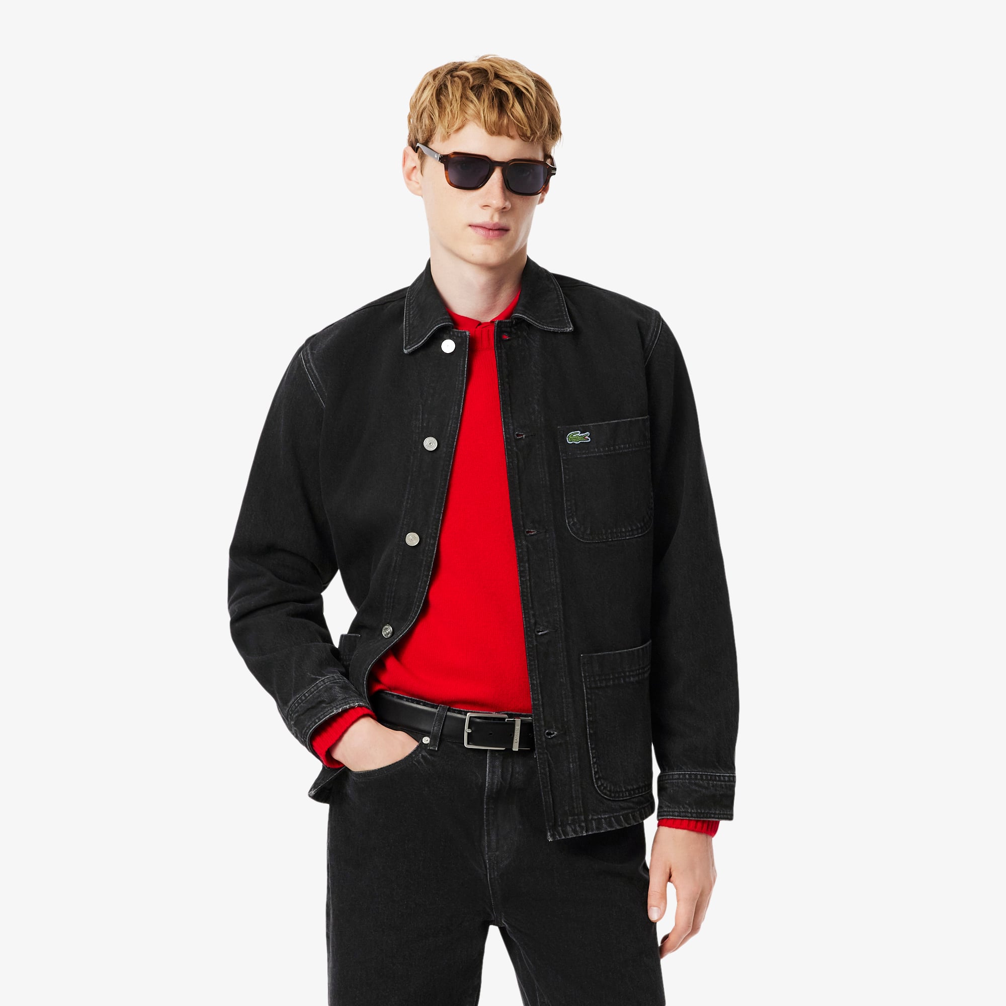Men's Heavy Cotton Denim Overshirt - Button Down Shirts