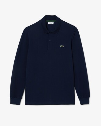 Men's Regular Fit Long Sleeve Polyester Cotton Polo