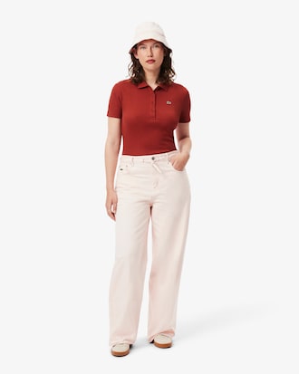 Jeans de mezclilla de pierna ancha para mujer