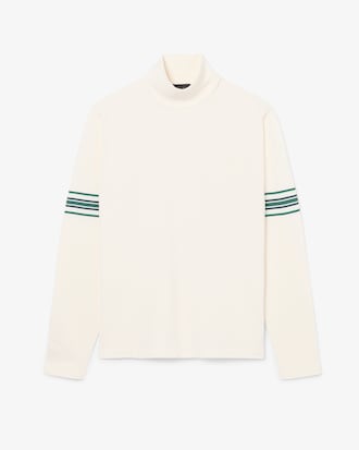 Runway High Neck Striped Jersey Sweater