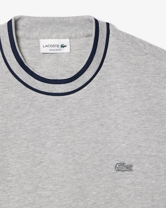 Men's Stretch Piqu&eacute; Striped Collar T-Shirt