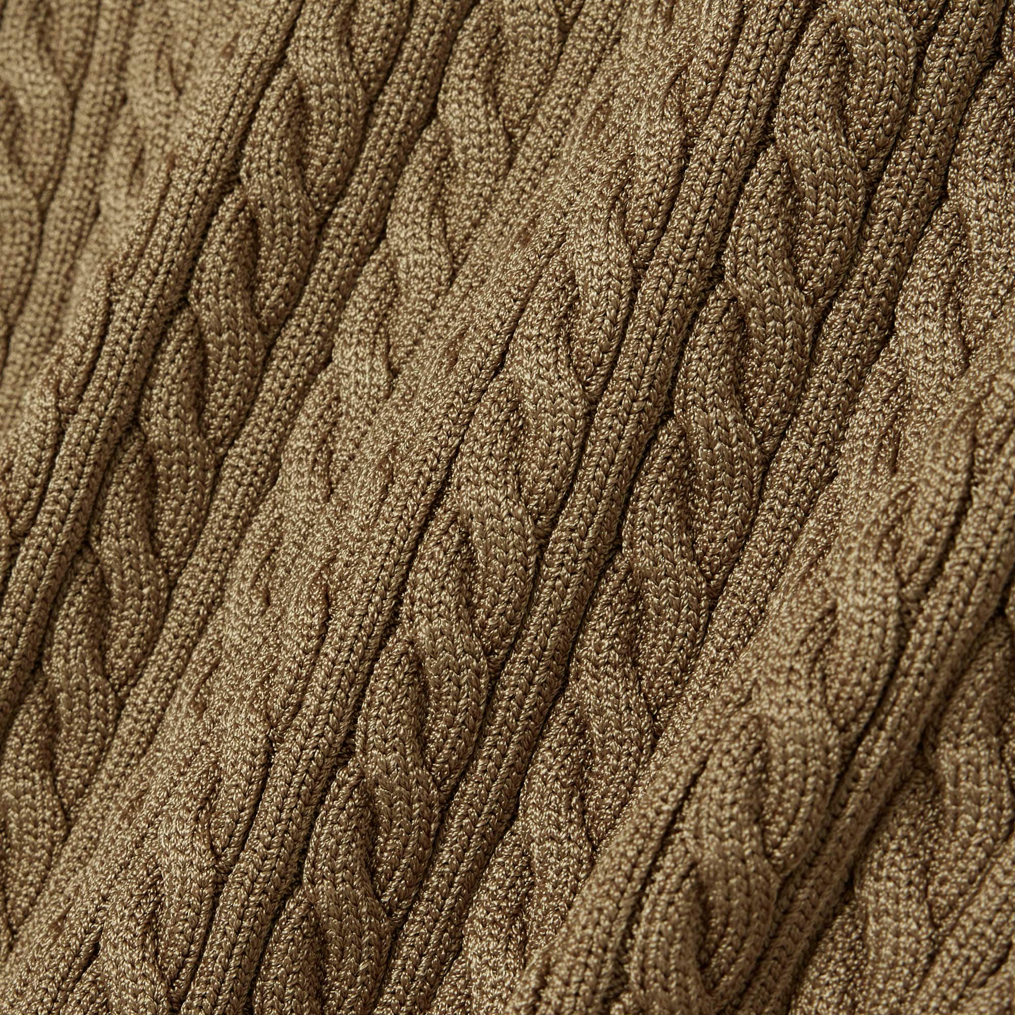Runway Cable Knit Polo Collar Sweater