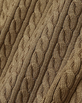 Runway Cable Knit Polo Collar Sweater
