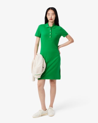 green collared dress Women's Slim Fit Stretch Mini Piqué Polo - Dresses - New In 2026 Womens dresses