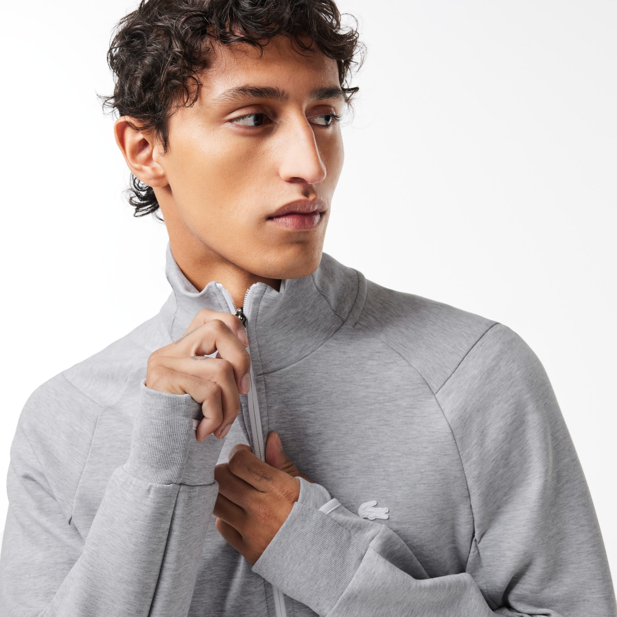 Men's High-Neck Zip-Up Sweatshirt - Sweaters & Sweatshirts