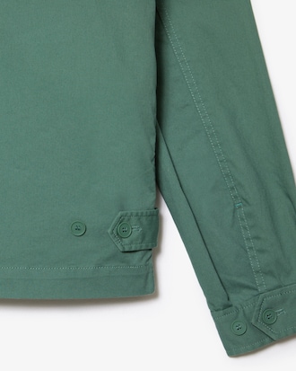 Veste zipp&eacute;e courte unie en gabardine de coton bio