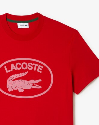 Men's Lacoste Relaxed Fit Branded Cotton T-Shirt