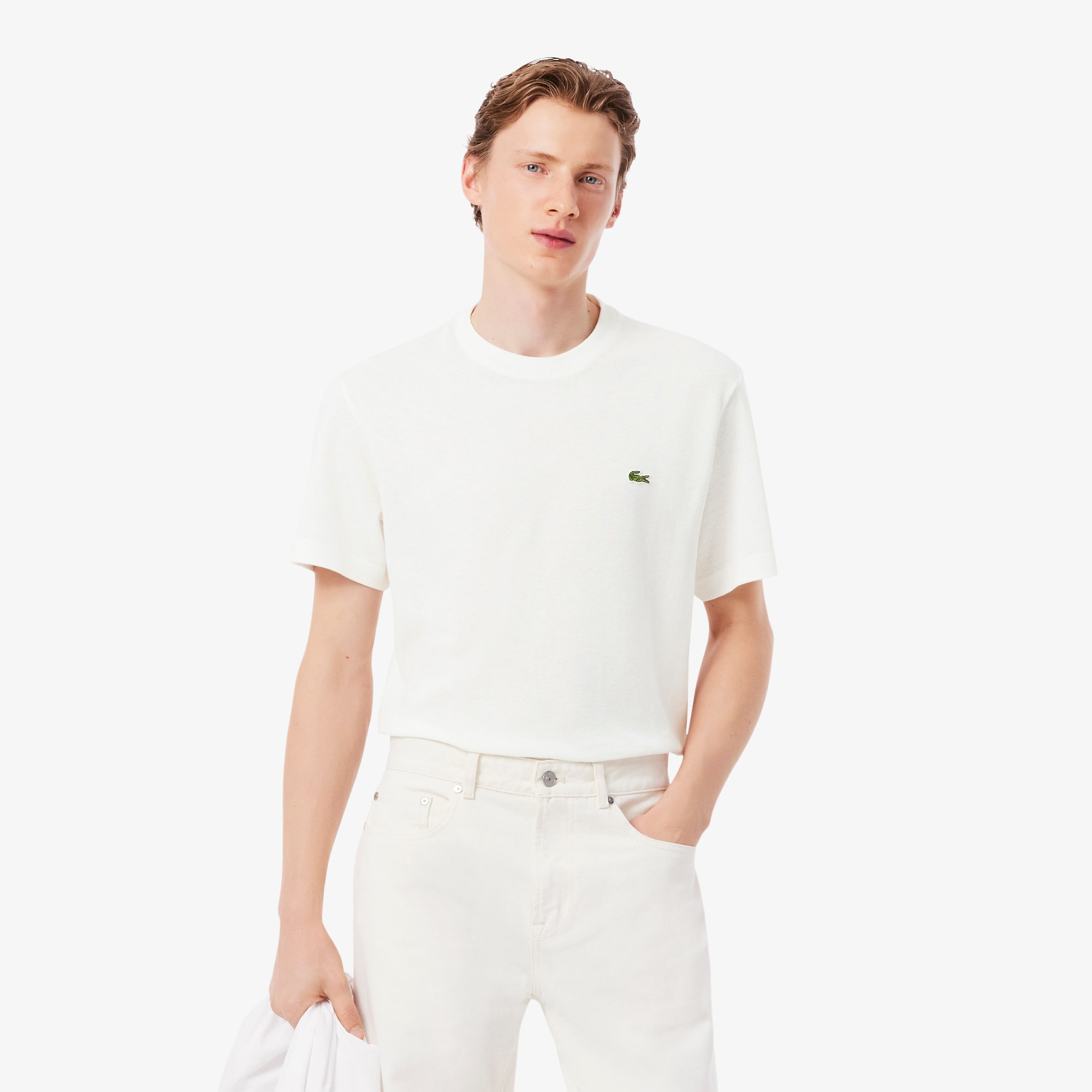 Heavy Cotton and Linen Piqué T-Shirt - Men's Collection - New In