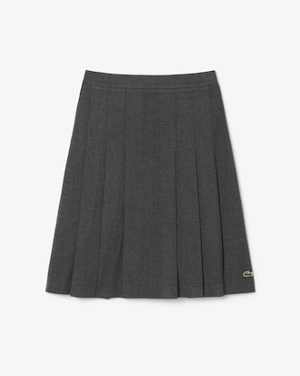 Women's Pleated Flannel Midi Skirt