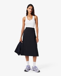 Falda Midi Cruzada De Lana Plisada