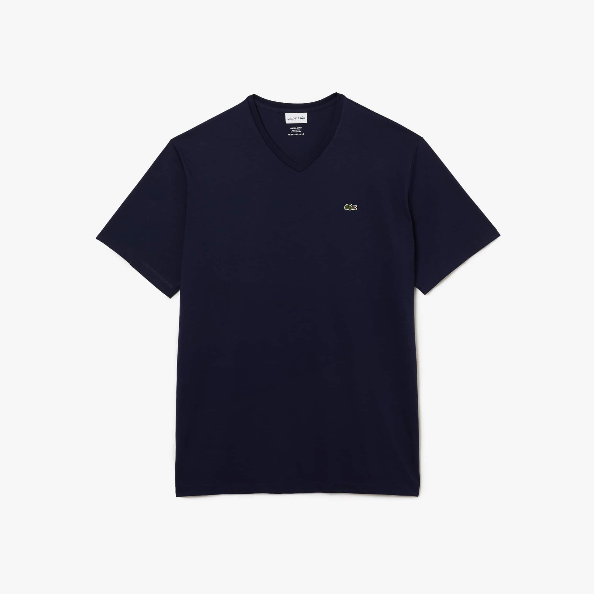 Lacoste Men's Big Fit V-Neck Pima T-Shirt