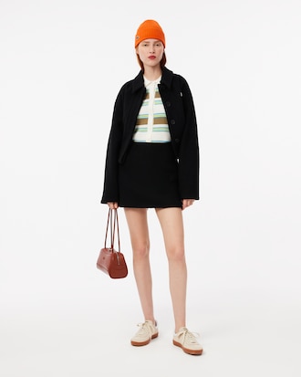 Women's Ribbed Cotton Polo Collar Sweater