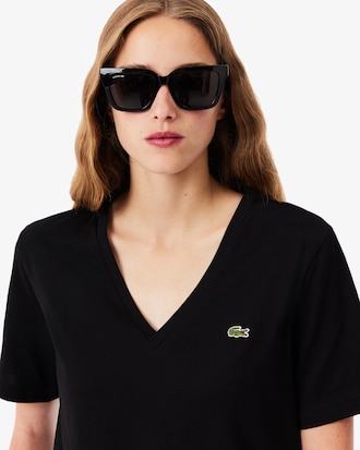 Playera Holgada De Algod&oacute;n Suave Con Cuello En V