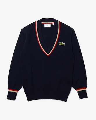 Women&rsquo;s Made In France V-neck Honeycomb Knit Sweater