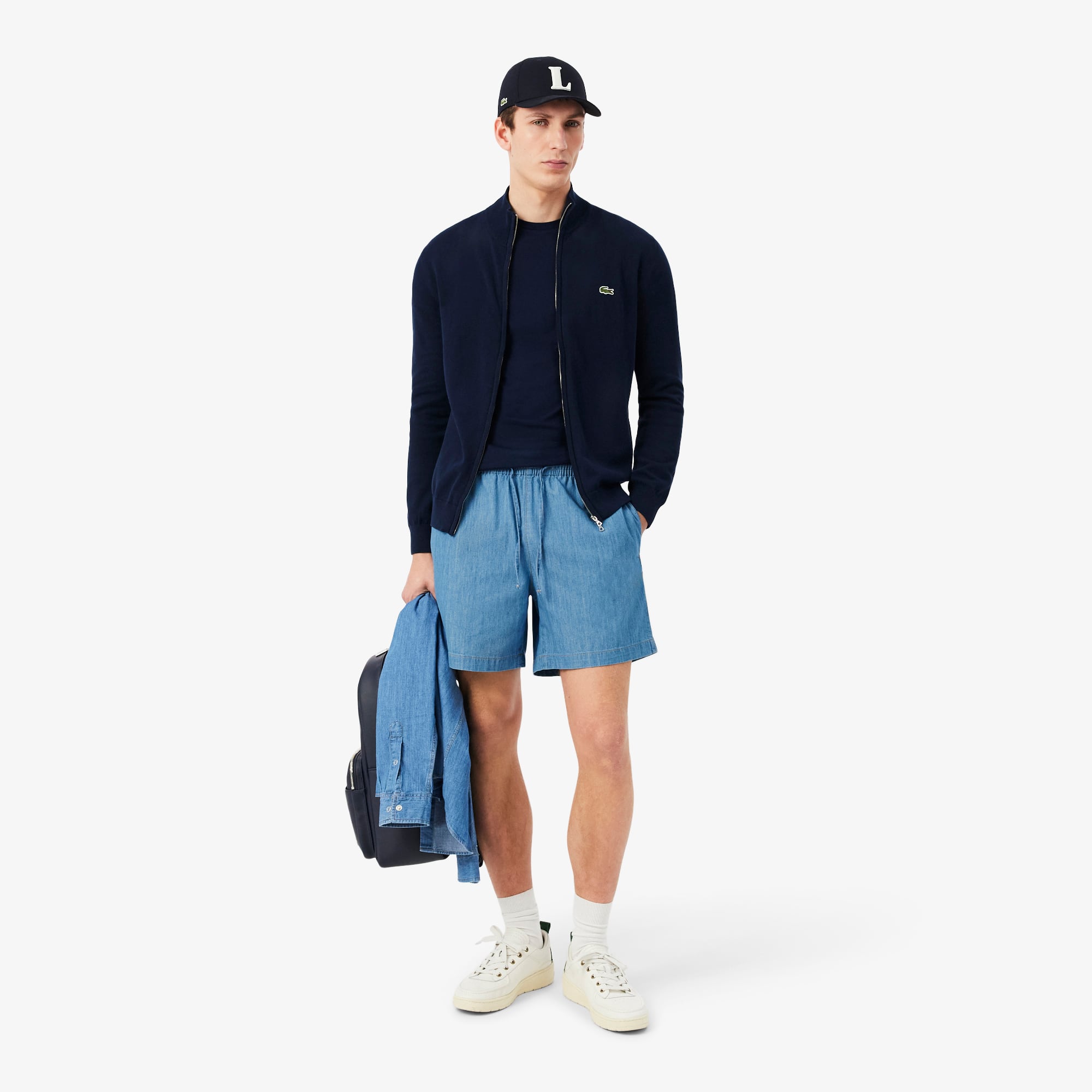 Men's Zip-Up High-Neck Cotton Sweater - Sweaters & Sweatshirts