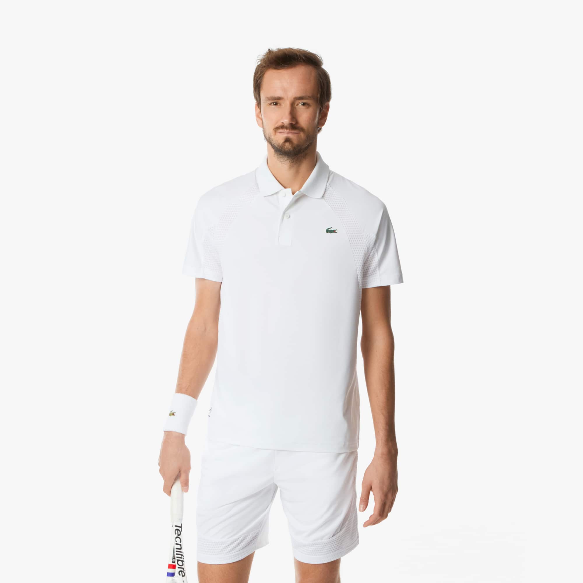 ディアドラ　L 赤×白　テニスウエア　高機能素材 Men's Lacoste Tennis x Daniil Medvedev Polo - Polo Shirts