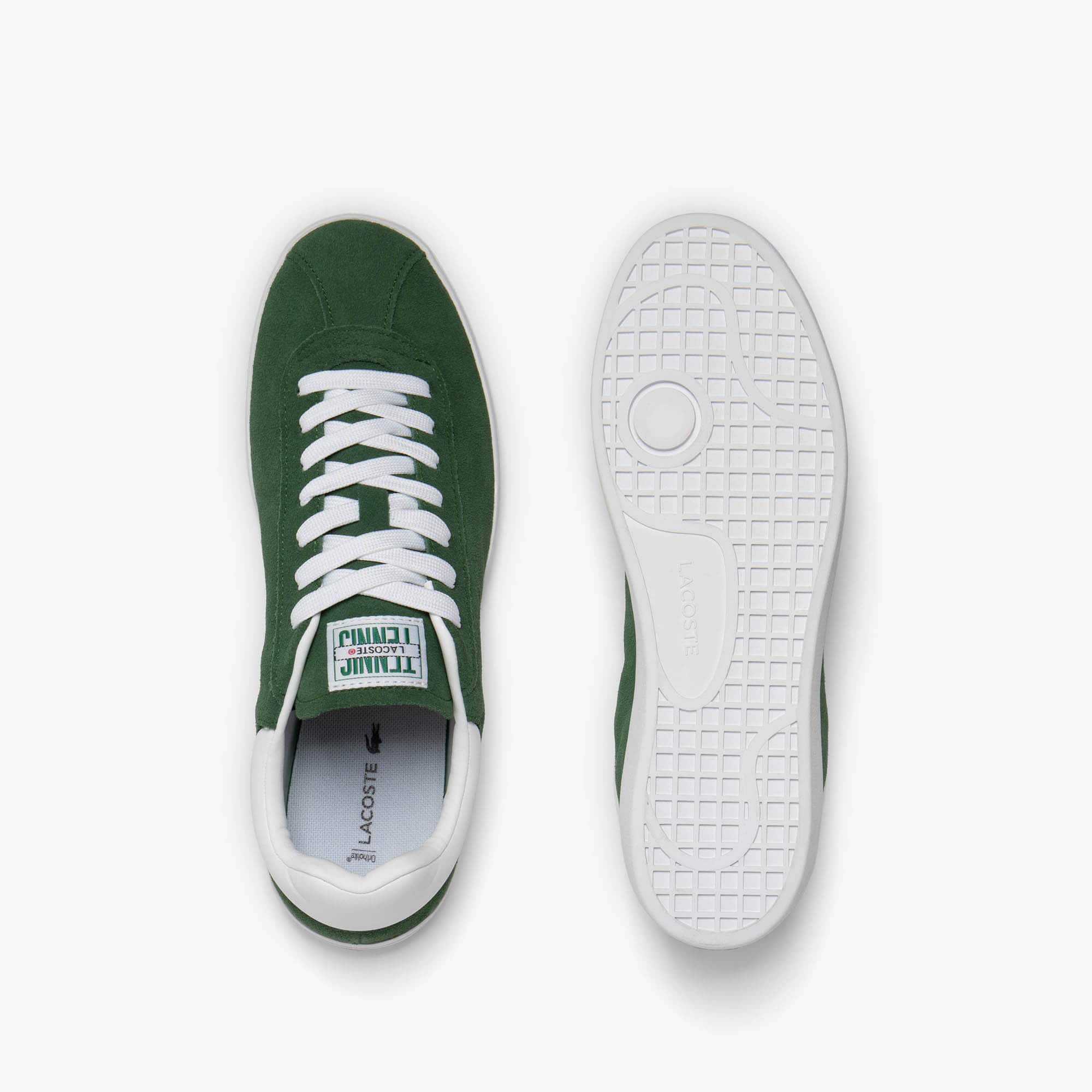 【LACOSTE】 ★ Base Shot Premium Leather Sneakers ★ Green Men's Baseshot Premium Leather Sneakers - Sneakers - New In
