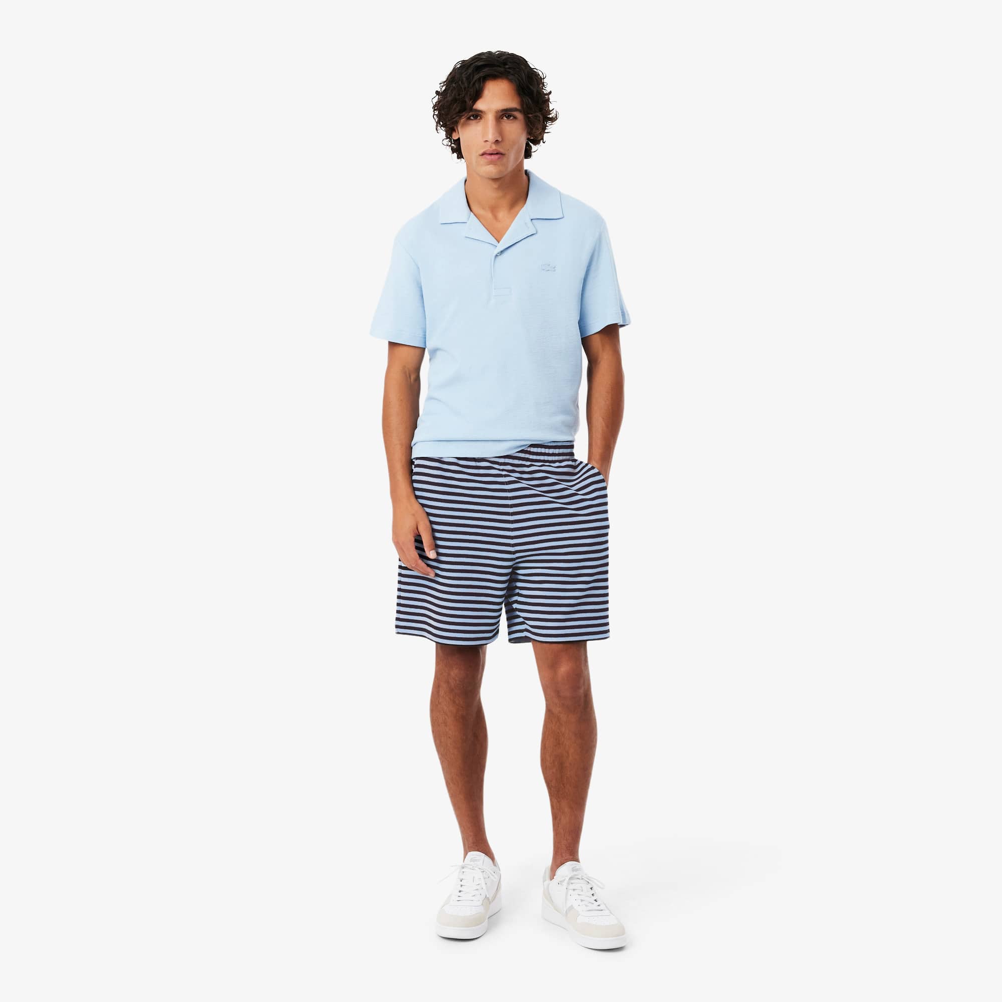 Lacoste Regular Fit Striped Cotton Shorts