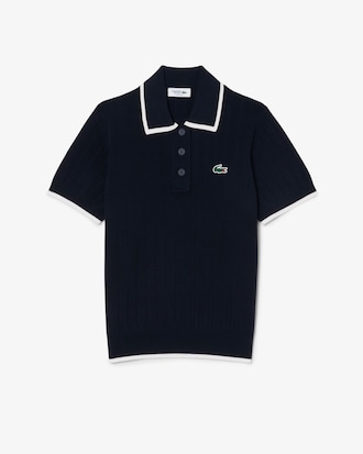 Women's Short Sleeve Polo Collar Golf Sweater