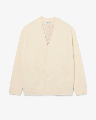 Cardigan laine m&eacute;lang&eacute;e avec blason