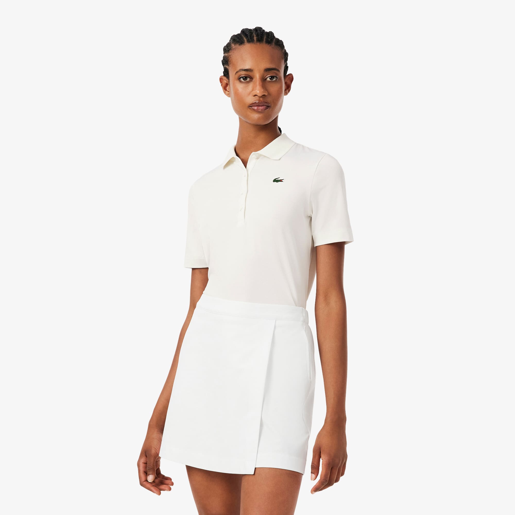 Lacoste Slim Fit Uv Protect Stretch Golf Polo - Xxs (32) In White