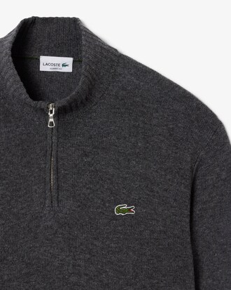 Men's Zip-Up High-Neck Wool Sweater 