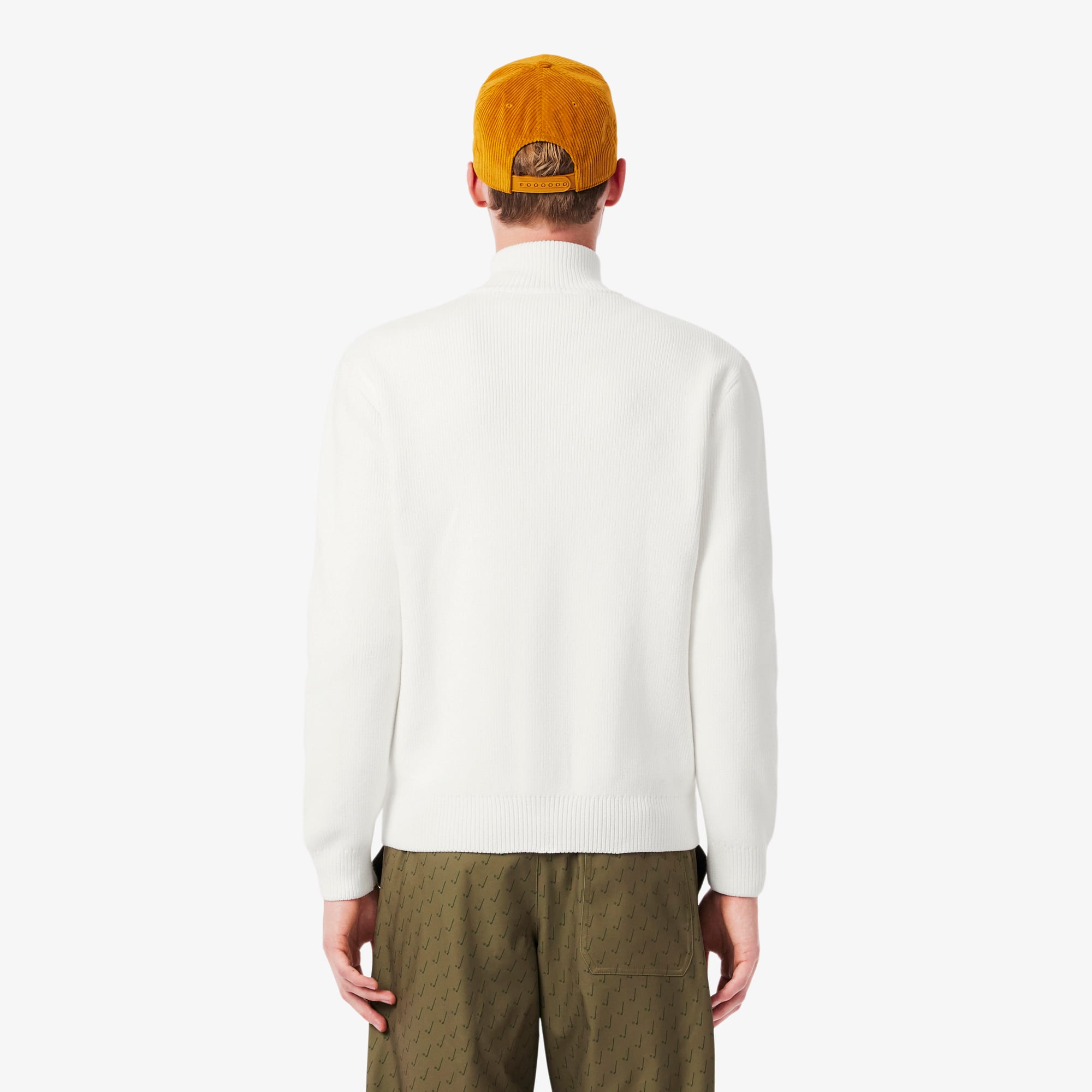 Men's Ribbed Knit Zip-Up Golf Sweater - Sweaters & Sweatshirts