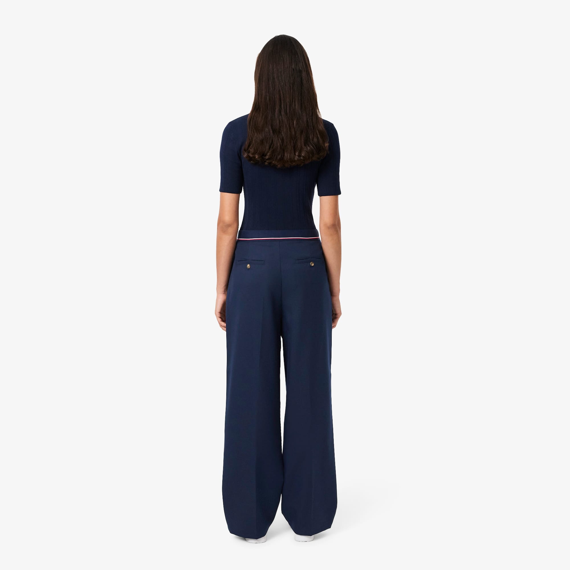 Women's Oversized Wool Blend Pleated Pants - Pants & Leggings