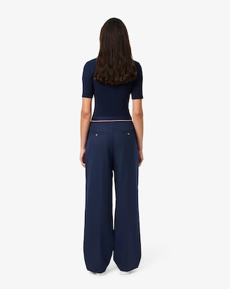 Women's Oversized Wool Blend Pleated Pants