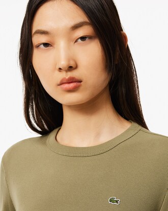 Women's Slim Fit Ribbed Cotton T-Shirt